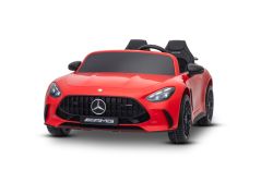 Electric Ride-on car Mercedes GT63 AMG 24V with 4x4 drive, red, Two-seater, Adjustable driver's seat, Soft EVA wheels, 2.4 GHz remote control, USB/Bluetooth, 200W Engines, Suspension, Lithium battery, LED lights, ORIGINAL license
