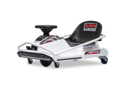 Beneo Motors Drift Electric Go-Kart 24V, White, 300W Brushless Motor, Lithium Battery, Drift Mode with Speed up to 14 km/h, Heavy-Duty Steel Frame, Safety Belt, Sport Seat, Multifunction Steering Wheel
