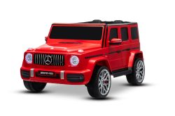 Electric Ride-on car Mercedes-Benz G63 AMG 4x4 Two-seater, red, MP3 Player with USB/AUX and Bluetooth connection, 4x4 drive, Lithium battery, EVA wheels with suspension, Leatherette seats, Remote control, Licensed