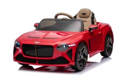 Electric Ride-on car Bentley Bacalar 12V, red, Doors opening upwards, 2.4 GHz remote control, LED lights, USB/Aux Input, Suspension, Lithium battery, 2 X 25W Engine, ORIGINAL license