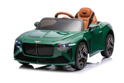 Electric Ride-on car Bentley Bacalar 12V, green, Doors opening upwards, 2.4 GHz remote control, LED lights, USB/Aux Input, Suspension, Lithium battery, 2 X 25W Engine, ORIGINAL license