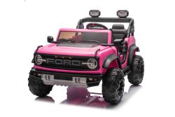 Ford Bronco XXL Electric Ride-On Car with Rear-Wheel Drive, Licensed (Two-Seater), Pink, Lithium Battery, High Suspension, Two Seats, Suspended Rear Axle, 2.4 GHz Remote Control, MP3 Player with USB Input, LED Lights