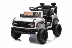 Electric Ride-On Car Ford Bronco with Rear-Wheel Drive, Licensed (Single-Seater), White, Lithium Battery, High Ground Clearance, Wide Seat, Rear Axle Suspension, 2.4 GHz Remote Control, MP3 Player with USB Input, LED Lights