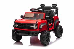 Electric Ride-On Car Ford Bronco with Rear-Wheel Drive, Licensed (Single-Seater), Red, Lithium Battery, High Ground Clearance, Wide Seat, Rear Axle Suspension, 2.4 GHz Remote Control, MP3 Player with USB Input, LED Lights