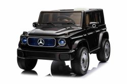Electric Ride-on car Mercedes-Benz EQG 12V, black, LED underlighted body parts, Functional front and rear lights, 2.4 GHz remote control, USB/Aux Input, Lithium battery, 2 X 35W Engine, ORIGINAL license