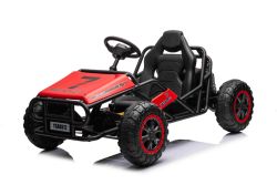 Electric Ride-on SPORT-CART 24V, red, Soft EVA wheels, Leatherette seat, 2 x 50W Motor, 24V Battery, Massive metal construction