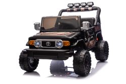Electric Ride-on car Toyota FJ Cruiser XXL with 4x4 drive, licensed (Two-seater), sand-black, Portable lithium battery, High chassis, Two seats, Rear suspension, 2.4 GHz Remote control, MP3 player with Bluetooth, LED lights