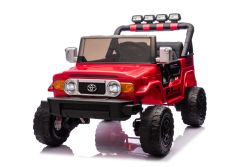 Electric Ride-on car Toyota FJ Cruiser XXL with 4x4 drive, licensed (Two-seater), red, Portable lithium battery, High chassis, Two seats, Rear suspension, 2.4 GHz Remote control, MP3 player with Bluetooth, LED lights
