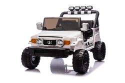 Electric Ride-on car Toyota FJ Cruiser XXL with 4x4 drive, licensed (Two-seater), white, Portable lithium battery, High chassis, Two seats, Rear suspension, 2.4 GHz Remote control, MP3 player with Bluetooth, LED lights