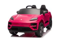 Electric Ride-on car Porsche Macan 12V Licensed with rear-wheel drive (Single seat), pink, Lithium battery, Wide seat, Suspension axles, 2.4 GHz Remote control, MP3 player with USB/AUX input, LED lights