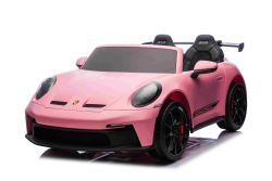 Electric Ride-on car Porsche 911 GT3  24V with 4x4 drive, pink, Two-seater, 2.4 GHz remote control, USB/AUX Input, 200W Engines, Suspension, Lithium battery, LED lights front and rear, ORIGINAL license