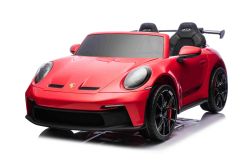 Electric Ride-on car Porsche 911 GT3  24V with 4x4 drive, red, Two-seater, 2.4 GHz remote control, USB/AUX Input, 200W Engines, Suspension, Lithium battery, LED lights front and rear, ORIGINAL license