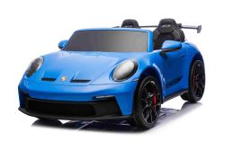 Electric Ride-on car Porsche 911 GT3  24V with 4x4 drive, blue, Two-seater, 2.4 GHz remote control, USB/AUX Input, 200W Engines, Suspension, Lithium battery, LED lights front and rear, ORIGINAL license