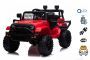 OFFROAD electric car with rear-wheel drive, red, 12V battery, High chassis, wide seat, Suspended axles, 2.4 GHz Remote control, MP3 player with USB, LED lights