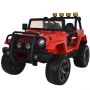 Electric Ride-on car OFFROAD XXL 4x4, red, 12V battery, High chassis, Double leatherette seat, Eva wheels, Suspension axle, 2.4 GHz Remote control, MP3 player with USB / SD input, LED lights