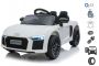 Electric Ride on Car Audi R8 Small, White, Original Licenced, Battery Powered, Opening doors, 2x 35W Engine, 12 V Battery, 2.4 Ghz remote control, Soft EVA wheels, Suspension, Soft start