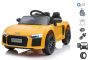 Electric Ride on Car Audi R8 Small, Yellow, Original Licensed, Battery Powered, Opening doors, 2x 35W Engine, 12 V Battery, 2.4 Ghz remote control, Soft EVA wheels, Suspension, Soft start