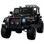 Electric Ride-on car OFFROAD XXL 4x4, black, 12V battery, High chassis, Double leatherette seat, Eva wheels, Suspension axle, 2.4 GHz Remote control, MP3 player with USB / SD input, LED lights