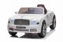 Electric ride-on car Bentley Mulsanne 12V, white, Leatherette seat, 2.4 GHz remote control, Eva wheels, USB / Aux Input, Suspension, 12V / 7Ah battery, LED Lights, Soft EVA wheels, 2 X 35W engine, ORIGINAL license