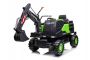 Electric ride-on car Volvo Excavator 12V with front digger ladle, Single seat, green, soft leatherette seat, MP3 Player with USB/TF/AUX input, Rear drive, 2 x 35W Engine, EVA wheels, 12V/14Ah battery, Licensed
