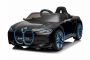Electric Ride-on car BMW i4, black, 2.4 GHz remote control, USB / AUX / Bluetooth, Rear wheel suspension, 12V battery, LED lights, 2 X 25W Engine, ORIGINAL license