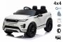 Electric Ride-On Range Rover EVOQUE, White, Single Leatherette Seat, MP3 Player with USB Input, 4x4 Drive, 12V10Ah Battery, EVA Wheels, Suspension Axles, Key start, 2.4 GHz Bluetooth Remote Control, Licensed
