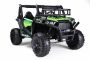 Electric Ride-On Toy Car UTV 24V, Green, two-seats in leather, 2.4Ghz Remote Controller, 2 X 200 W Engines, electric brake, LED lights, Soft EVA wheels with suspension, MP3 Player with USB/SD