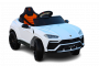 Electric Ride on Car Lamborghini URUS, White, Original Licenced, Battery Powered, Opening doors, 2x Engine, 12 V Battery, 2.4 Ghz remote control, Soft EVA wheels, Suspension, Smooth start