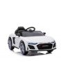 Electric Ride on Car Audi R8 Spyder NEW type, White, Original Licenced, Battery Powered, Opening Doors, Plastic Seat, 2x 25W Engine, 12V Battery, 2.4 Ghz remote control, Smooth start, MP3 Player