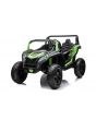 Electric Ride-On Toy Car UTV XXL 24V, Green, two-seats in leather, Brake discs, powerful engine with a differential, LED lights, Inflatable rubber wheels with rear suspension, MP3 Player with USB and Bluetooth, Adjustable Steering Wheel