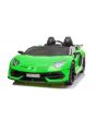Electric Ride on Car Lamborghini Aventador 12V for two users, Green, Vertical opening doors, 2 x 12V Engine, 12V Battery, 2.4 Ghz remote control, Soft EVA wheels, Suspension, Soft start, MP3 Player with USB, Original Licenced