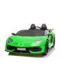 Electric Ride on Car Lamborghini Aventador 24V for two users, Green Paint, MP4 Player, Leatherette Seats, Vertical opening doors, 2 x 45W Engine, 24V Battery, 2.4 Ghz RC,  Soft EVA wheels, Suspension, Soft start, Original Licenced