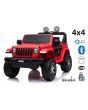 Electric Ride-On JEEP Wrangler, Red, Double Leatherette Seat, Radio with Bluetooth and USB Input, 4x4 Drive, 12V10Ah Battery, EVA Wheels, Suspension Axles, 2.4 GHz Remote Control, Licensed