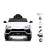 Electric Ride on Car Lamborghini URUS, White, Original Licenced, Battery Powered, Opening doors, 2x Engine, 12 V Battery, 2.4 Ghz remote control, Soft EVA wheels, Suspension, Smooth start
