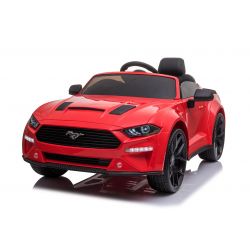 Drift electric ride-on car Ford Mustang 24V, red, Smooth Drift wheels, 2 x 25000 rpm Engines, Drift mode at 13 Km / h, 24V Battery, LED Lights, soft front EVA wheels, 2.4 GHz remote control, Soft PU seat, ORIGINAL license