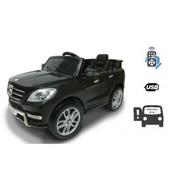 Electric Ride on Car Mercedes-Benz ML 350, Black, Original Licensed, Battery Powered, Opening Doors, Plastic Seat, 2x Engine, 12V Battery, 2.4 Ghz remote control, Smooth start, Cushioning
