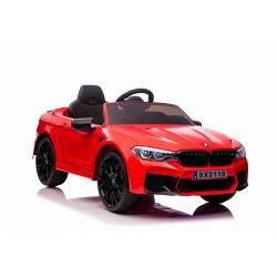 Electric Ride on Car BMW M5, Red, Original Licenced, 24V Battery Powered, opening doors,  2.4 Ghz remote control, Soft EVA wheels, LED Lights , Soft start, MP3 player with USB input