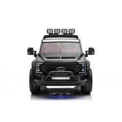 Electric Ride-On Toy Car Duty 24V black, Two-seater, 4X4 drive with high-performance 24V Engines and suspension, Dual rear EVA wheels, Leatherette seat, 2.4 GHz Remote control, LED light ramp, MP3 player with USB input, ORIGINAL license