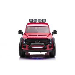 Electric Ride-On Toy Car Duty 24V red, Two-seater, 4X4 drive with high-performance 24V Engines and suspension, Dual rear EVA wheels, Leatherette seat, 2.4 GHz Remote control, LED light ramp, MP3 player with USB input, ORIGINAL license