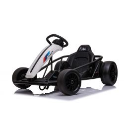 DRIFT-CAR 24V, White, Smooth Drift wheels, 2 x 350W Motor, Drift mode at 13 Km / h, 24V Battery, Solid construction