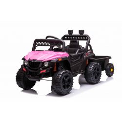 RSX SMALL with trailer, Pink, Rear wheel drive, 12V battery, Leather seat, 2.4 GHz Remote control, MP3 player with USB / Aux input, LED Lights