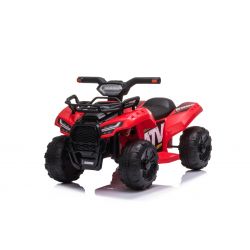 Electric QUAD MINI 6V, Red, MP3 player with USB / AUX input, 1 X 25W Engine, 6V / 4Ah battery, functional headlights