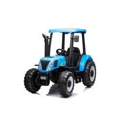 Electric Ride-On Tractor NEW HOLLAND-T7 12V, Blue, Single seater, Artificial leather seat, MP3 Player with USB input, Rear drive, 2x 35W Motor, EVA wheels, 2.4 GHz Remote Control, Original license