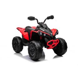 Can-am Renegade electric Ride-on quad, red, single seater, front and rear suspension, LED lights, 12V battery, 2 x 35W Engines, soft EVA wheels, MP3 player with USB/AUX input, Licensed