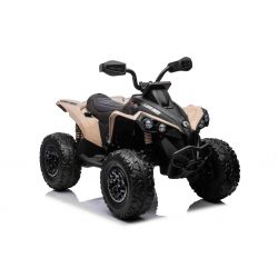 Can-am Renegade electric Ride-on quad, khaki, single seater, front and rear suspension, LED lights, 12V battery, 2 x 35W Engines, soft EVA wheels, MP3 player with USB/AUX input, Licensed