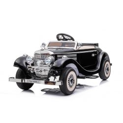 Electric Ride-On Toy Car Mercedes-Benz 540K, Black, Local parental control by steering wheel, 2.4Ghz Remote controller, 12V14AH Battery, 4 X MOTOR, Leatherette Seat, EVA Wheels, Bluetooth, USB, Rear Wheel suspension