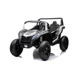 Electric Ride-On Toy Car UTV XXL 24V, White, two-seats in leather, Brake discs, powerful engine with a differential, LED lights, Inflatable rubber wheels with rear suspension, MP3 Player with USB and Bluetooth, Adjustable Steering Wheel