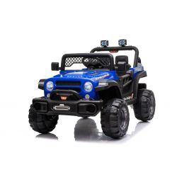 All Ride electric car with rear-wheel drive, blue, 12V battery, High chassis, wide seat, Suspension on rear axle, 2.4 GHz Remote control, MP3 player with USB, LED lights