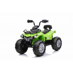 Electric QUAD SUPERPOWER 12V, green, Plastic wheels with rubber band, 2 x 45W Motor, plastic seat, suspension, 12V7Ah battery, MP3 Player