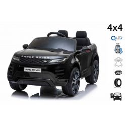 Electric Ride-On Range Rover EVOQUE, Black, Single Leatherette Seat, MP3 Player with USB Input, 4x4 Drive, 12V10Ah Battery, EVA Wheels, Suspension Axles, Key start, 2.4 GHz Bluetooth Remote Control, Licensed